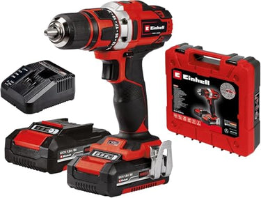 Einhell Akku-Bohrschrauber TE-CD 18/40 Li (2x1,5 Ah) Power X-Change (Lithium-Ionen, Nm, 2-Gang-Getriebe, Drehzahl-Elektronik, LED, inkl. 2x 1,5 Ah PXC-Akkus und Ladegerät) im Sale